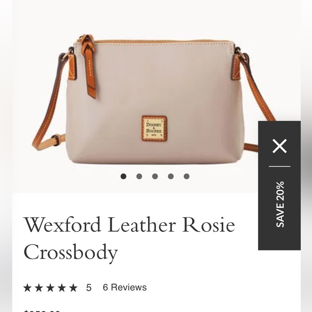 Dooney & Bourke Cream and Brown Crossbody Bag